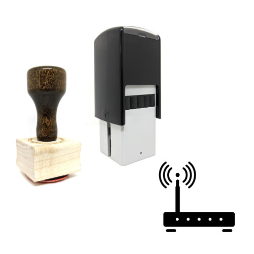 "Wifi Router" rubber stamp with 3 sample imprints of the image