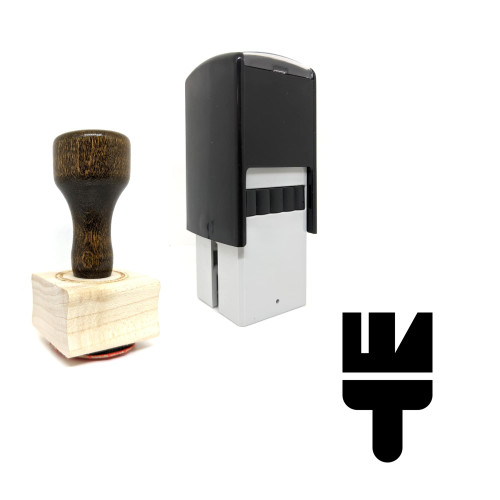 "Flat Brush" rubber stamp with 3 sample imprints of the image