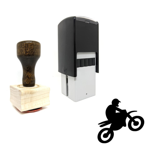 "Dirtbike" rubber stamp with 3 sample imprints of the image