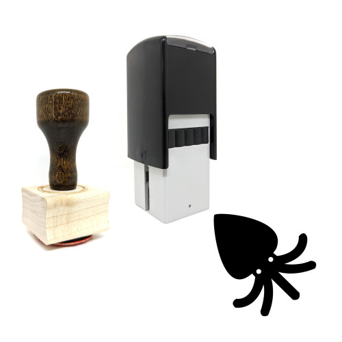 "Squid" rubber stamp with 3 sample imprints of the image