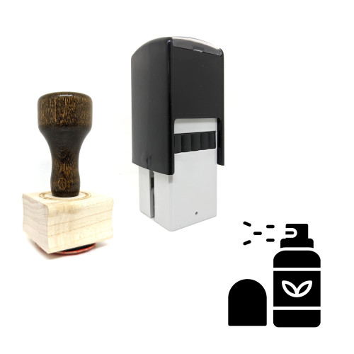 "Herbal Spray" rubber stamp with 3 sample imprints of the image