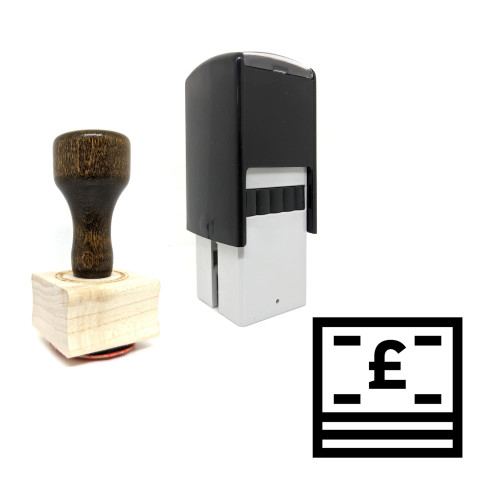 "Pound Bills" rubber stamp with 3 sample imprints of the image