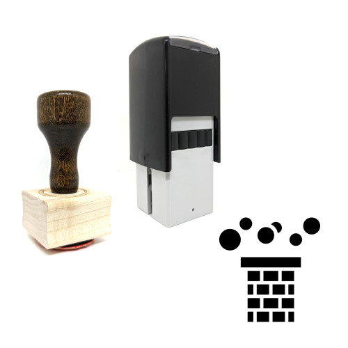 "Chimney" rubber stamp with 3 sample imprints of the image