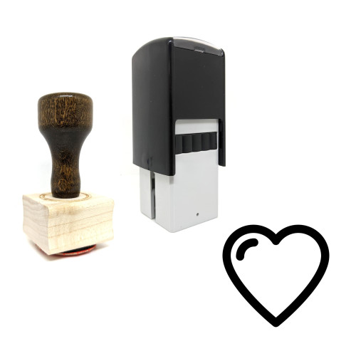 "Heart" rubber stamp with 3 sample imprints of the image