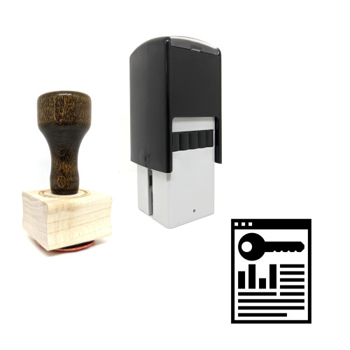 "Keyword Research" rubber stamp with 3 sample imprints of the image