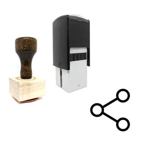 "Share" rubber stamp with 3 sample imprints of the image