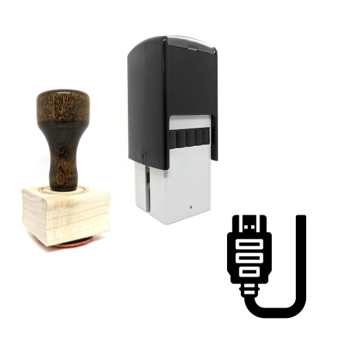 "HDMI Cable" rubber stamp with 3 sample imprints of the image "HDMI Cable" rubber stamp with 3 sample imprints of the image