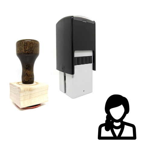 "Secretary" rubber stamp with 3 sample imprints of the image