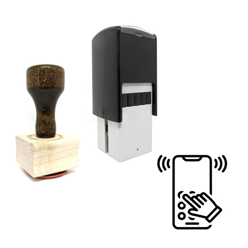 "Dial Tone" rubber stamp with 3 sample imprints of the image