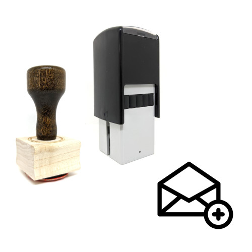 "Add Mail" rubber stamp with 3 sample imprints of the image