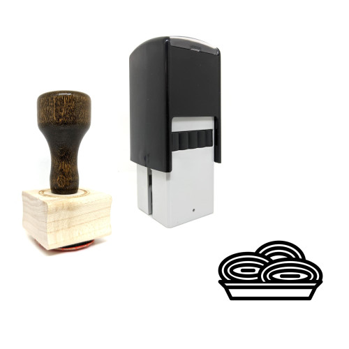 "Spaghetti" rubber stamp with 3 sample imprints of the image