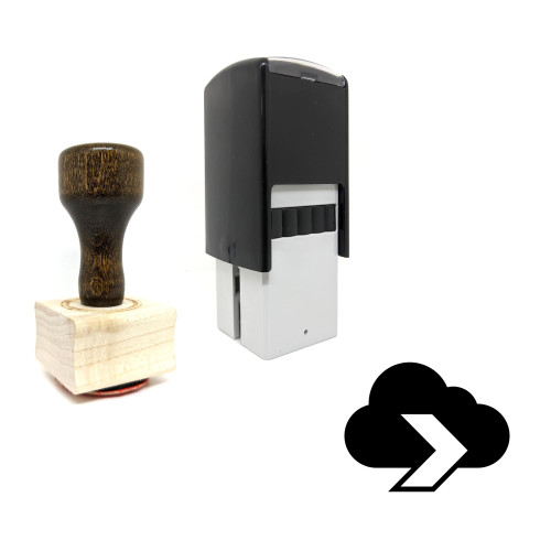 "Cloud Go" rubber stamp with 3 sample imprints of the image