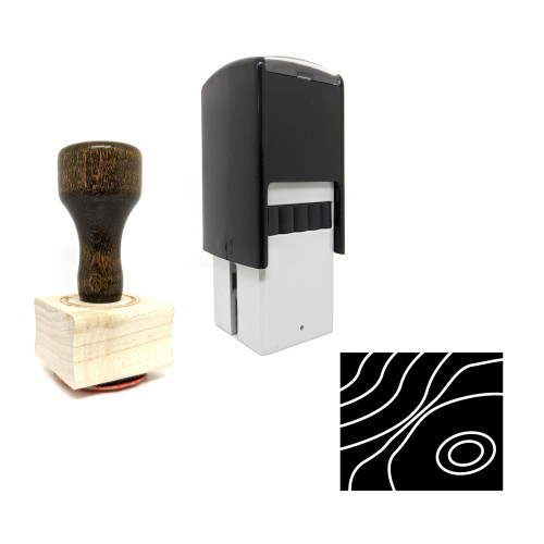 "Terrain" rubber stamp with 3 sample imprints of the image