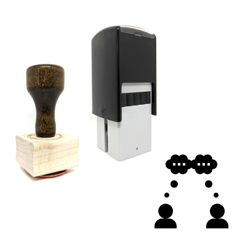 "Communication" rubber stamp with 3 sample imprints of the image