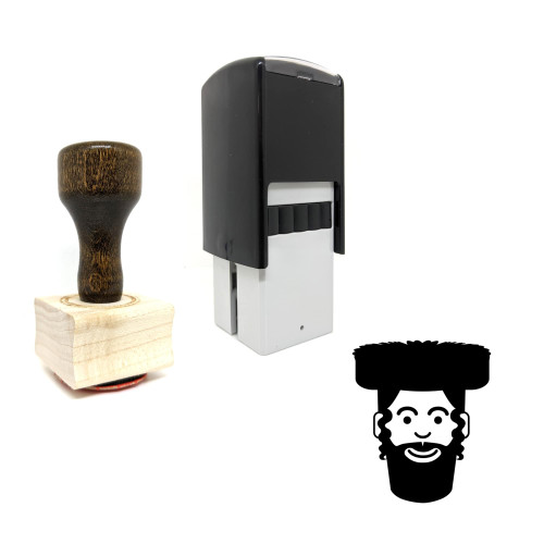 "Hasidic Jew" rubber stamp with 3 sample imprints of the image