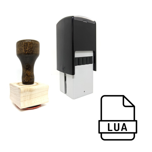 "Lua File" rubber stamp with 3 sample imprints of the image
