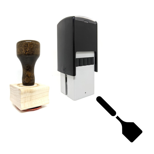 "Spatula" rubber stamp with 3 sample imprints of the image