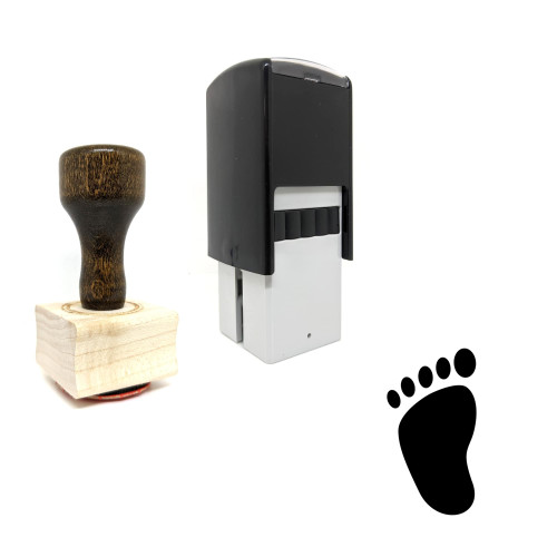 "Foot" rubber stamp with 3 sample imprints of the image