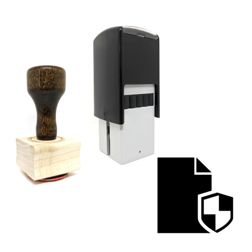 "File Protection" rubber stamp with 3 sample imprints of the image