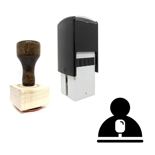 "Public Speaking" rubber stamp with 3 sample imprints of the image