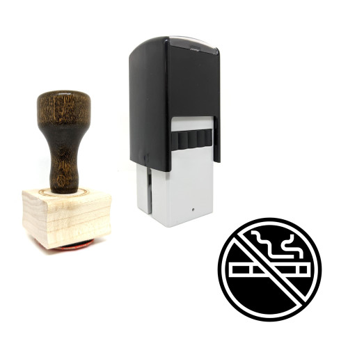 "No Smoking Sign" rubber stamp with 3 sample imprints of the image