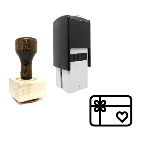 "Love Gift" rubber stamp with 3 sample imprints of the image
