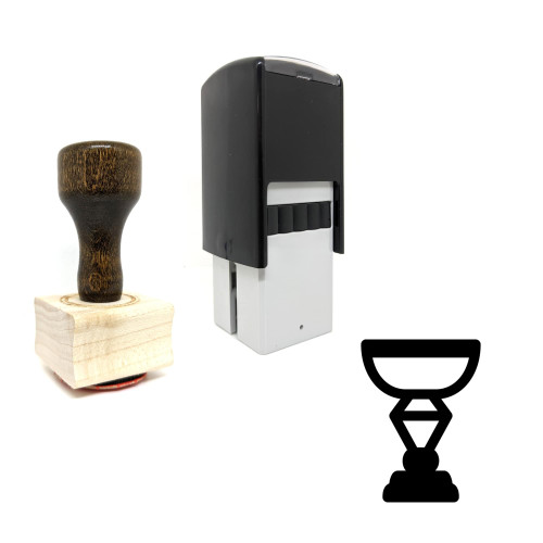 "Trophy" rubber stamp with 3 sample imprints of the image