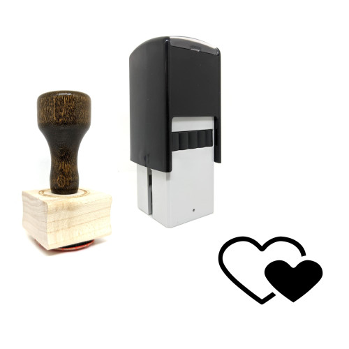 "Heart" rubber stamp with 3 sample imprints of the image