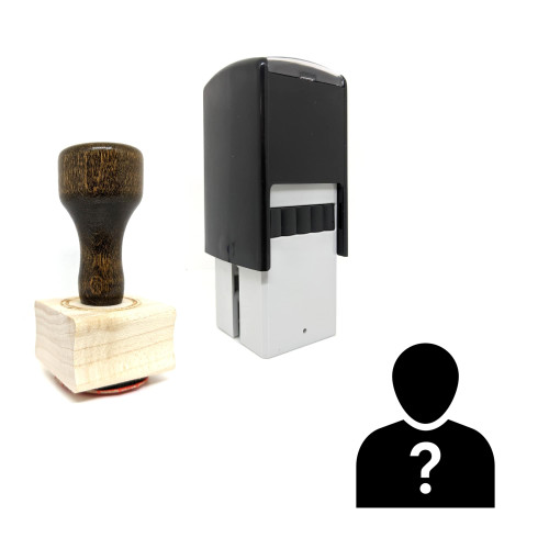"Profile Question" rubber stamp with 3 sample imprints of the image