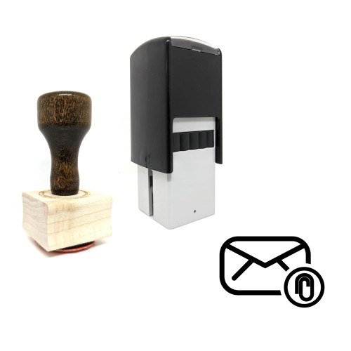 "Email Attachment" rubber stamp with 3 sample imprints of the image