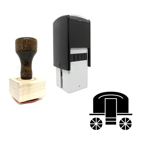"Wagon" rubber stamp with 3 sample imprints of the image