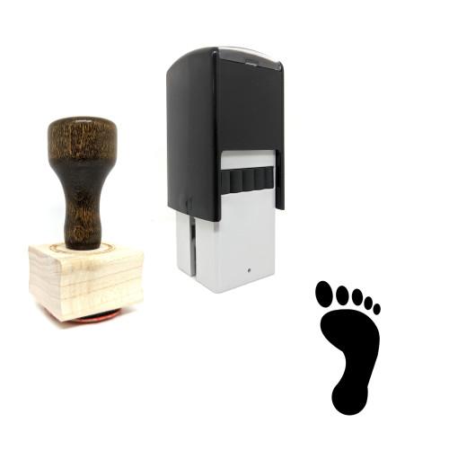 "Footprint" rubber stamp with 3 sample imprints of the image