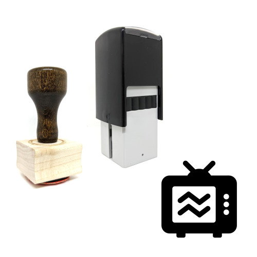"Television" rubber stamp with 3 sample imprints of the image