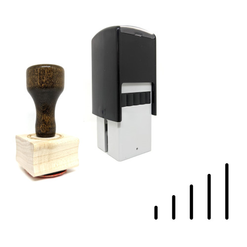 "Signal Bar" rubber stamp with 3 sample imprints of the image
