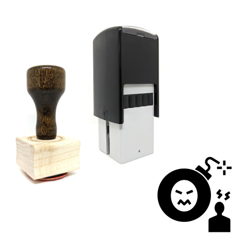 "Stress" rubber stamp with 3 sample imprints of the image