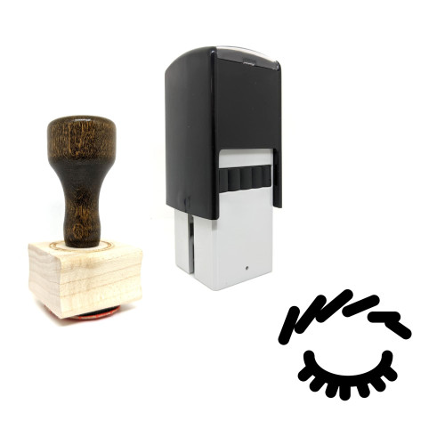 "Eyebrow And Eyelash" rubber stamp with 3 sample imprints of the image