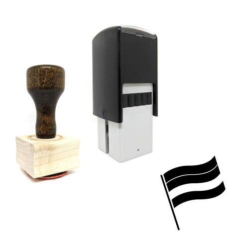 "Flag Of Mauritius" rubber stamp with 3 sample imprints of the image