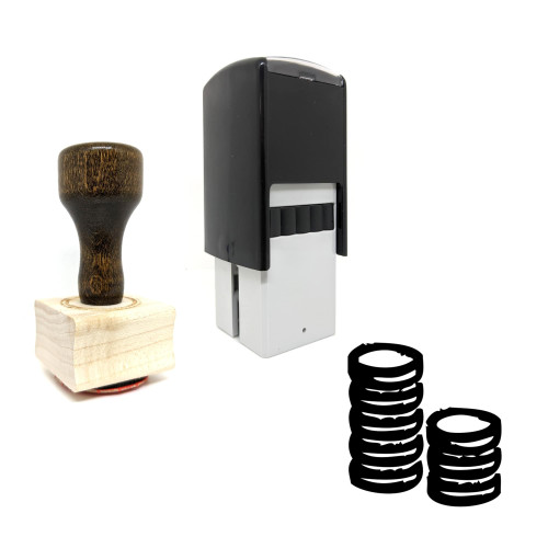 "Chips" rubber stamp with 3 sample imprints of the image