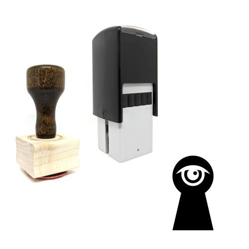 "Keyhole" rubber stamp with 3 sample imprints of the image