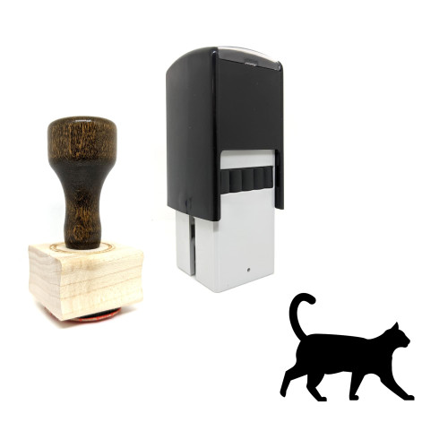 "Cat" rubber stamp with 3 sample imprints of the image