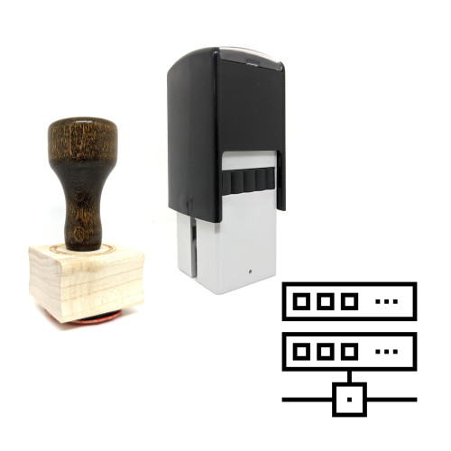 "Network Server" rubber stamp with 3 sample imprints of the image
