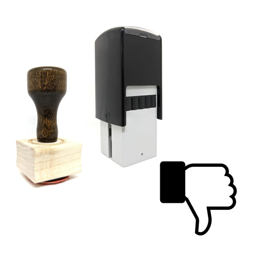 "Thumbs Down" rubber stamp with 3 sample imprints of the image