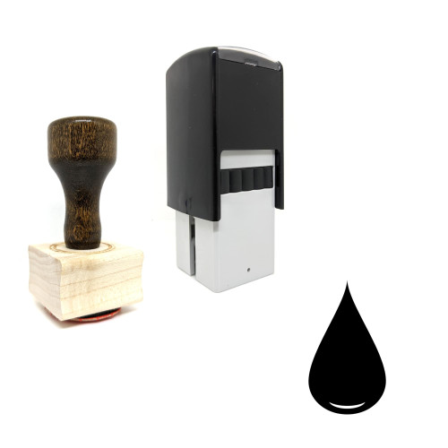 "Drop" rubber stamp with 3 sample imprints of the image