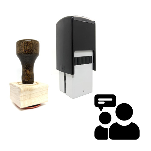 "Discussion" rubber stamp with 3 sample imprints of the image