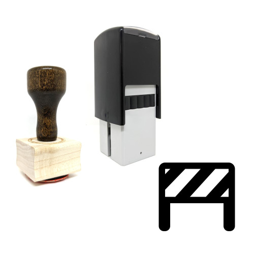 "Barrier" rubber stamp with 3 sample imprints of the image