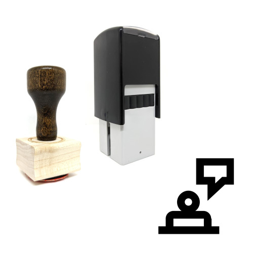 "Teacher" rubber stamp with 3 sample imprints of the image