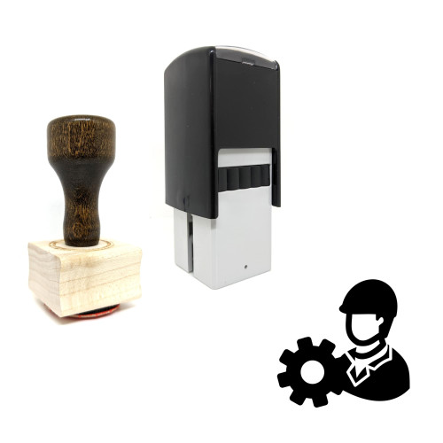 "Technician" rubber stamp with 3 sample imprints of the image