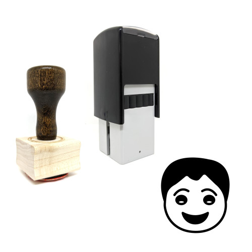"Glad" rubber stamp with 3 sample imprints of the image