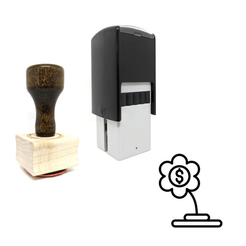 "Financial Growth" rubber stamp with 3 sample imprints of the image