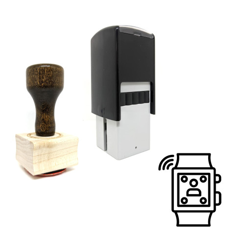 "Smartwatch" rubber stamp with 3 sample imprints of the image